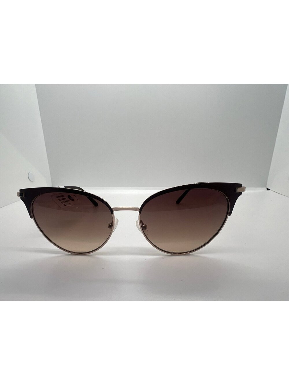Calvin Klein Women's Brown/Gold Metal Cat-Eye Sunglasses